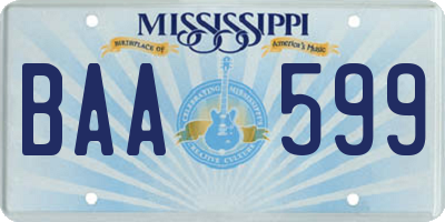 MS license plate BAA599