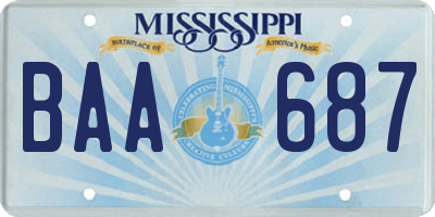 MS license plate BAA687