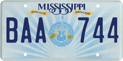 MS license plate BAA744