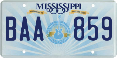 MS license plate BAA859