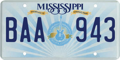 MS license plate BAA943