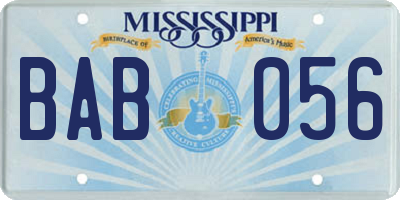 MS license plate BAB056