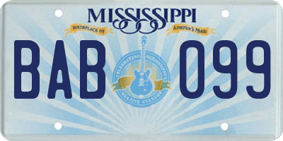 MS license plate BAB099