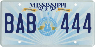 MS license plate BAB444