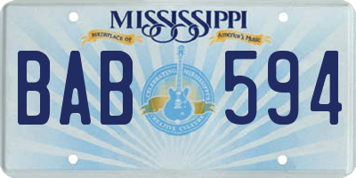 MS license plate BAB594