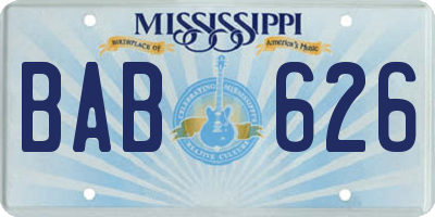 MS license plate BAB626
