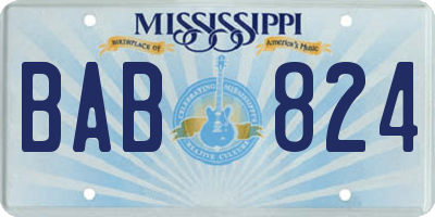 MS license plate BAB824