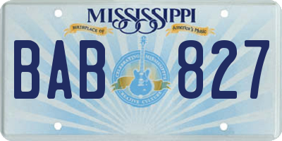 MS license plate BAB827