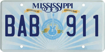 MS license plate BAB911