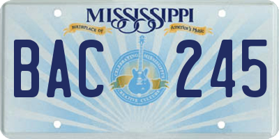 MS license plate BAC245