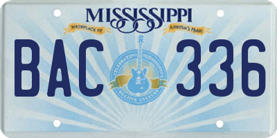 MS license plate BAC336