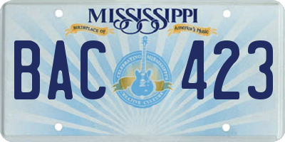 MS license plate BAC423