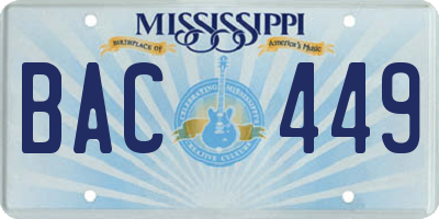 MS license plate BAC449