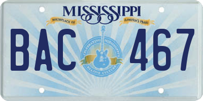 MS license plate BAC467