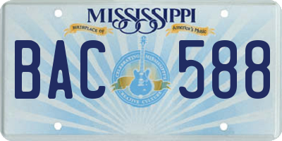 MS license plate BAC588