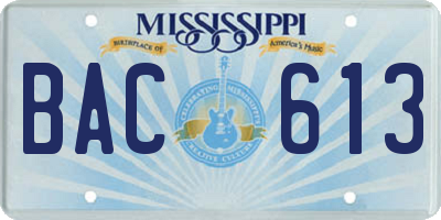MS license plate BAC613