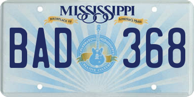 MS license plate BAD368
