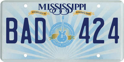 MS license plate BAD424