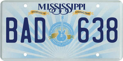 MS license plate BAD638