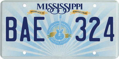 MS license plate BAE324