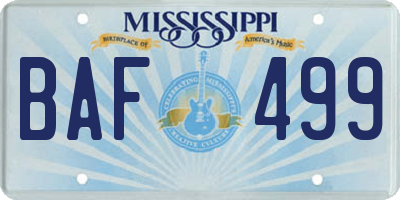 MS license plate BAF499