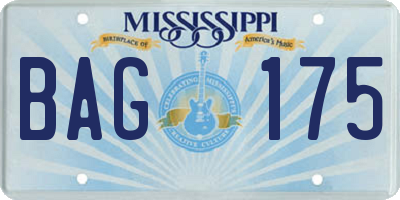 MS license plate BAG175