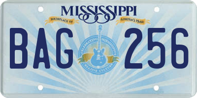 MS license plate BAG256