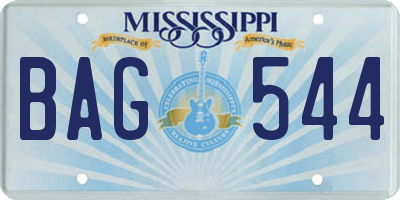 MS license plate BAG544