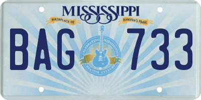 MS license plate BAG733