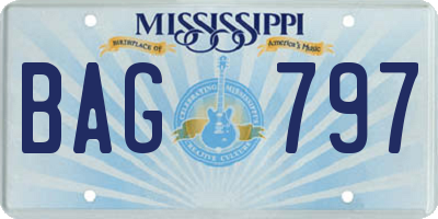 MS license plate BAG797
