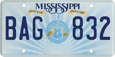 MS license plate BAG832
