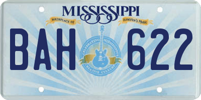 MS license plate BAH622
