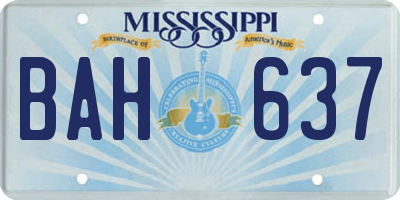 MS license plate BAH637
