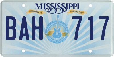 MS license plate BAH717