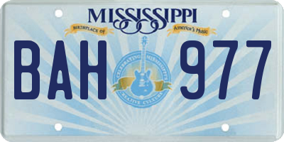 MS license plate BAH977