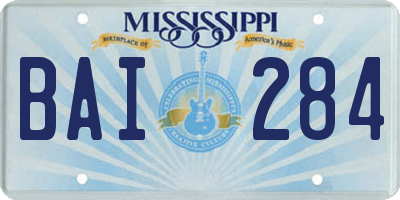 MS license plate BAI284