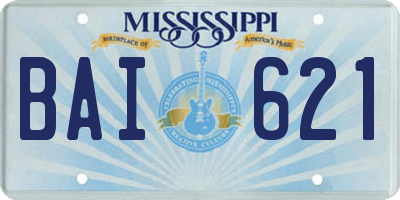 MS license plate BAI621