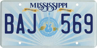 MS license plate BAJ569