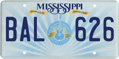 MS license plate BAL626