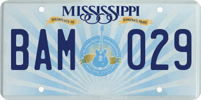 MS license plate BAM029
