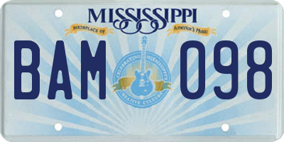MS license plate BAM098