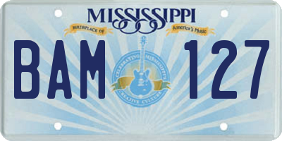 MS license plate BAM127