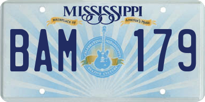 MS license plate BAM179