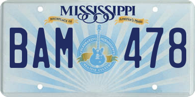 MS license plate BAM478