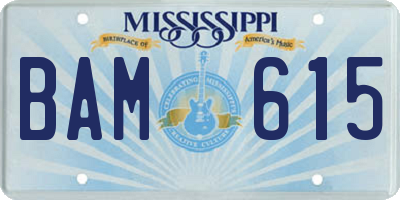 MS license plate BAM615