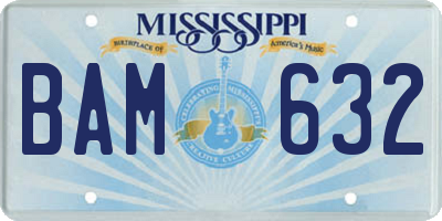MS license plate BAM632