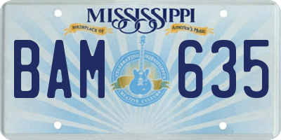MS license plate BAM635