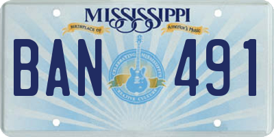 MS license plate BAN491