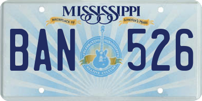 MS license plate BAN526