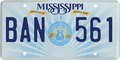 MS license plate BAN561
